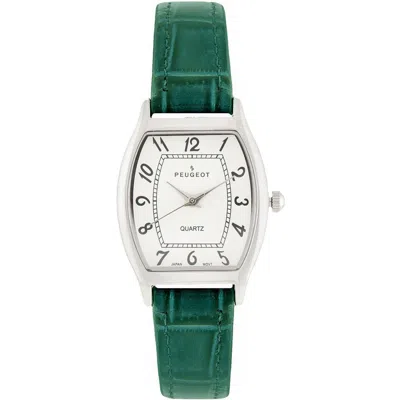Peugeot Modern Cushion Leather Watch- 26x32mm In Green