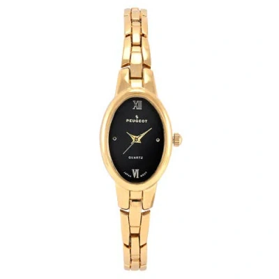 Peugeot Modern Oval Link Bracelet Watch- 30x25mm In Black
