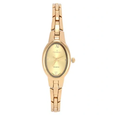Peugeot Modern Oval Link Bracelet Watch- 30x25mm In Gold