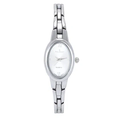 Peugeot Modern Oval Link Bracelet Watch- 30x25mm In Silver