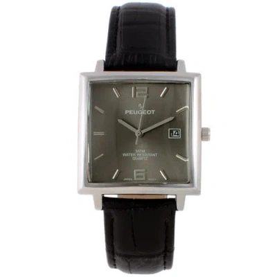 Peugeot Modern Square Calendar Leather Watch In Green