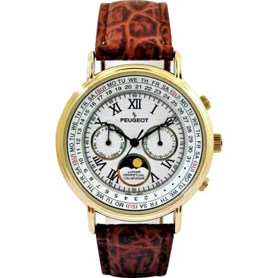 Peugeot Multi Function Moon Phase Perpetual Calendar Watch- 40mm In Red