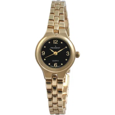 Peugeot Petite Round Self Adjustable Link Bracelet Watch- 22mm In Black