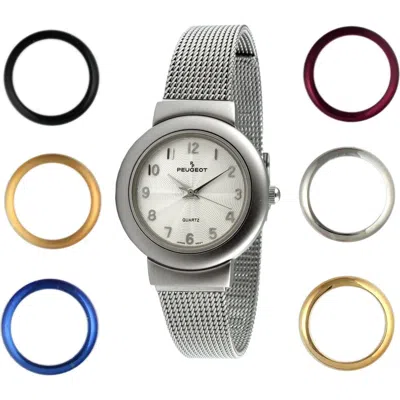 Peugeot Seven Interchangeable Bezel Watch Gift Set- 25mm In Pink