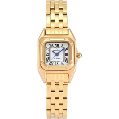 Peugeot Sleek Panther Square Bracelet Watch- 20x22mm In Gold