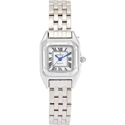 Peugeot Sleek Panther Square Bracelet Watch- 20x22mm In Metallic