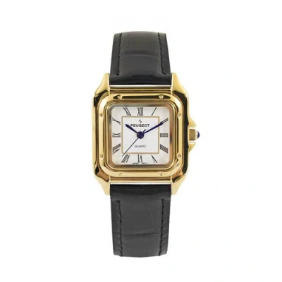 Peugeot Slim Leather Tank Watch- 36mm In Multi