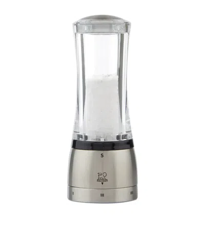 Peugeot Stainless Steel And Acrylic Daman U'select Salt Mill In Clear