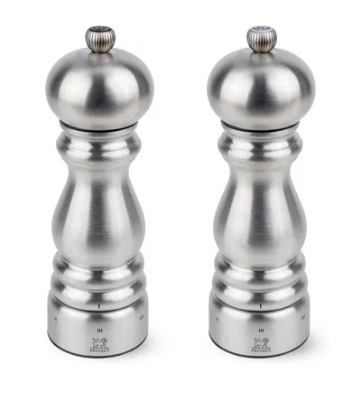 Peugeot Stainless Steel Paris Chef Salt And Pepper Mill Set In Metallic