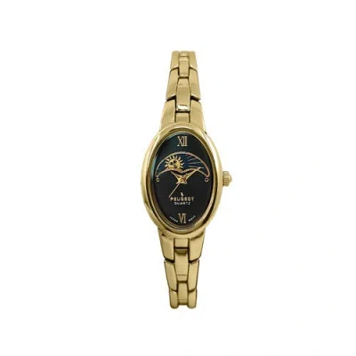 Peugeot Sun Moon Oval Link Bracelet Watch- 30x25mm In Gold
