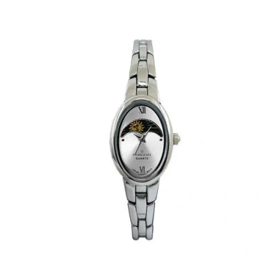 Peugeot Sun Moon Oval Link Bracelet Watch- 30x25mm In Metallic