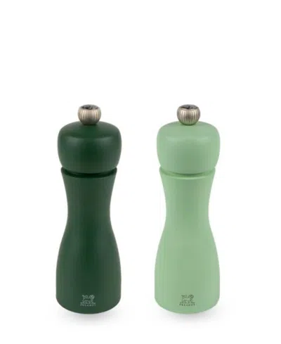 Peugeot Tahiti 6" Pepper And Salt Mill Set In Green