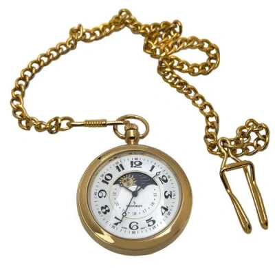 Peugeot Vintage Open Face Cable Chain Pocketwatch- 42mm In Gold