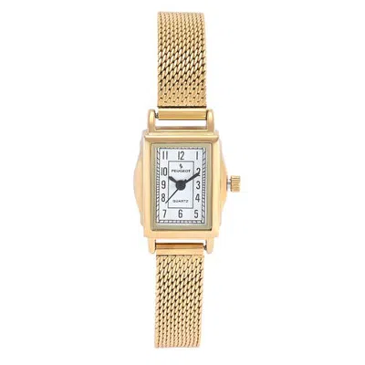 Peugeot Vintage Rectangular Small Face Watch In Gold