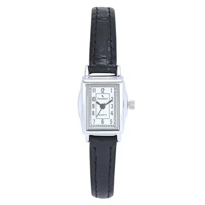 Peugeot Vintage Rectangular Small Face Watch In Silver