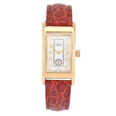 Peugeot Vintage Small Remote Sweep Leather Watch- 38x24mm In Brown