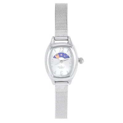 Peugeot Vintage Sun Moon Mesh Bracelet Watch- 30x20mm In Silver