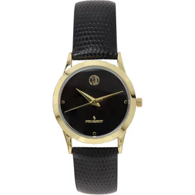 Peugeot Wafer Slims Designer Status Minimlaist Watch- 30mm In Black