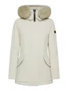 Peuterey Donnet Kl Fur Down Jacket In Dove Grey In Multi