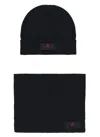 Peuterey Beanie And Scarf Set In Black