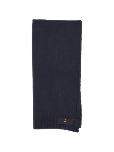 Peuterey Adasic Ribbed Logo-patch Scarf In Black