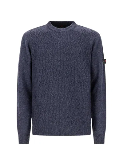 Peuterey Alcione Cable-knit Logo-patch Sweater In Multi