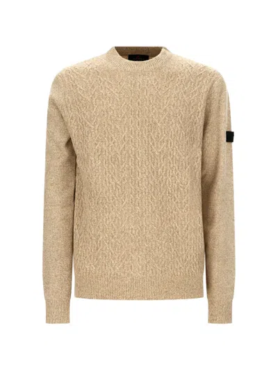 Peuterey Alcione Cable-knit Wool Sweater In Neutral