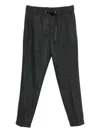 Peuterey Tailored Grey Trousers With Adjustable Buckle In Black