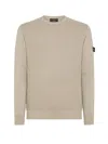 Peuterey Logo-patch Cotton Jumper In Sabbia