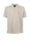 Peuterey Beige Polo Shirt With Contrasting Logo In Neutral