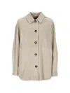 Peuterey Beige Solid Shirt Collar Jacket In Neutral