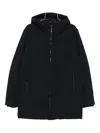 Peuterey Black Coat With Hood And Zippered Pockets In Black
