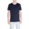 Peuterey Black Cotton T-shirt In Blue