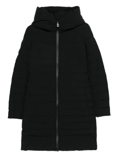PEUTEREY BLACK 'EWAN' LONG PARKA PEUTEREY