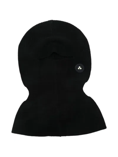 PEUTEREY BLACK LOGO BALACLAVA HAT