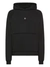 Peuterey Ribbed Knit Hoodie With Polished Finish In Black