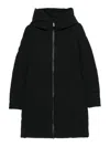 Peuterey Tailored Minimalist Black Parka With Quilted Design In Black