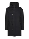 Peuterey Black Parka In Resistant Fabric In Blue