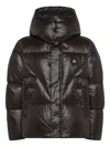 Peuterey Giubbino Puffer Lucido Con Cappuccio Nero In Brown