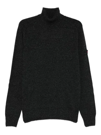 Peuterey Black Sweater With Round Neckline And Long Sleeves