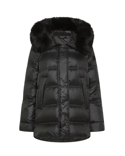Peuterey Black Takan Mqn 04 Fur Recycled Down Jacket