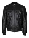 Peuterey Sands Leather Jacket Color Black In Black
