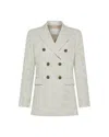 Peuterey Double-breasted Blazer With Ecru Jewel Buttons In Nat