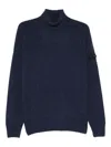 Peuterey Turtleneck Patch Sweater In Blue