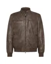Peuterey Bomber In Pelle Effetto Vintage Marrone In Brown