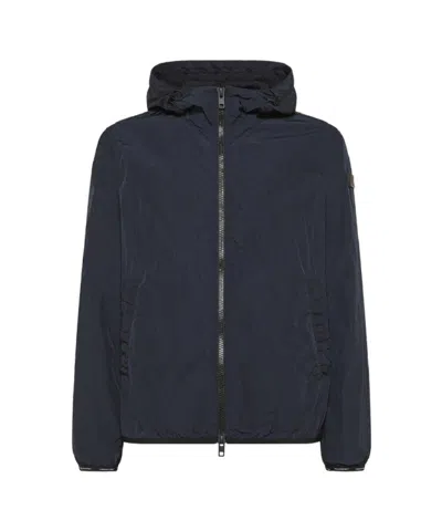 Peuterey Bomber Jacket In Lightweight Nylon Canvas In Blue