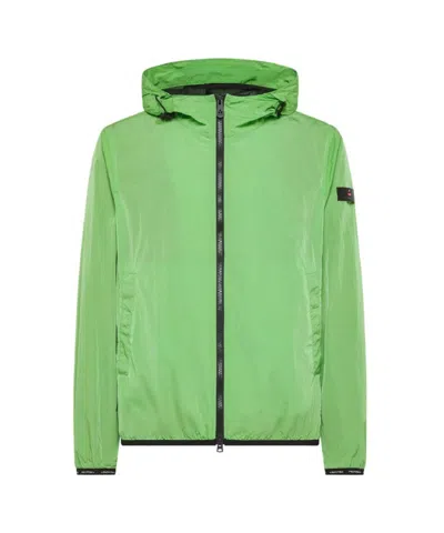 Peuterey Bomber Jacket In Lightweight Nylon Canvas In Green