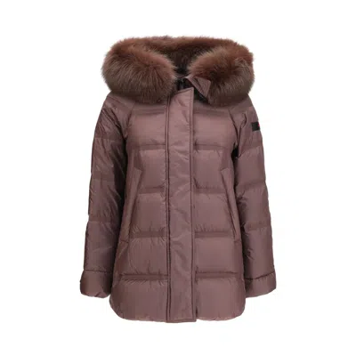 Peuterey Bordeaux Polyester Full-length Jacket In Burgundy