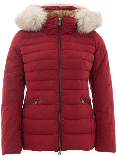 Peuterey Bordeaux Upholstered Jacket With Pelliccia Collar