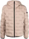 Peuterey Logo-patch Padded Hooded Jacket In Beige